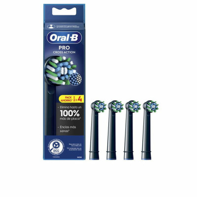 Testina di Ricambio Oral-B CROSS ACTION Nero 4 Unità