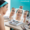 Specchio a LED Pieghevole con Contenitore per Trucchi 3 in 1 Panomir InnovaGoods Bianco (Ricondizionati A)
