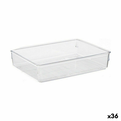 Contenitori per Cassetti Multiuso Trasparente Plastica 24 x 5,5 x 15,8 cm (36 Unità)