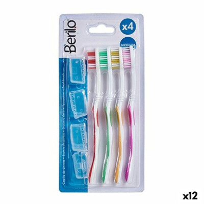 Spazzolino da Denti Giallo Azzurro Rosso Verde (12 Unità)