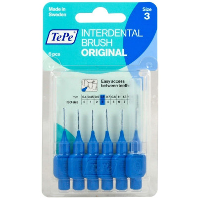 Spazzolini interdentali Tepe Azzurro 0,6 mm 6 Unità