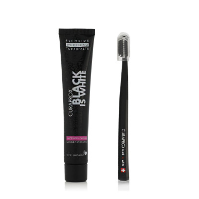 Set di Igiene Dentale Curaprox Black is White 2 Pezzi