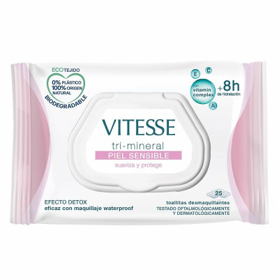 Salviette Struccanti Vitesse Mineral Piel Sensible Pelle sensibile (25 Unità)