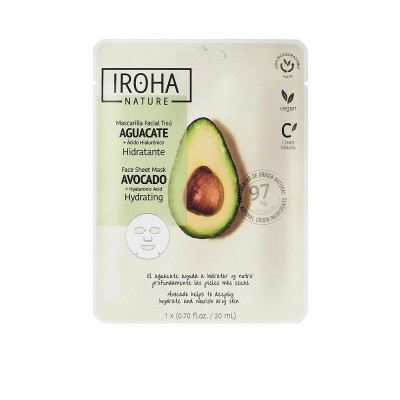 Maschera Viso Idratante Iroha Nature Mask Avocado Acido Ialuronico (1 Unità) (20 ml)